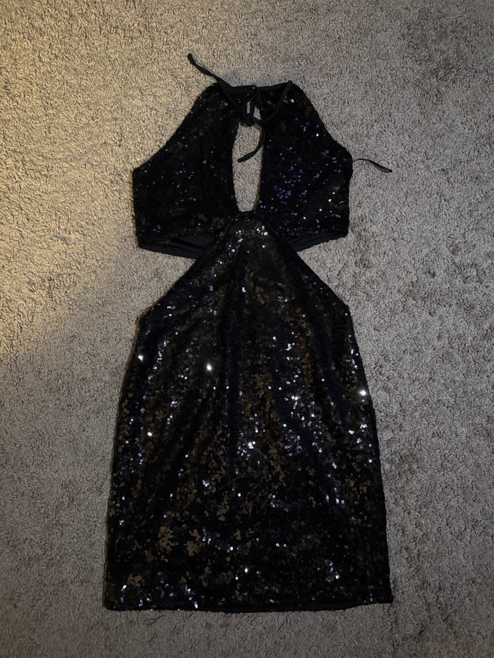 Black Sequined Party Dress